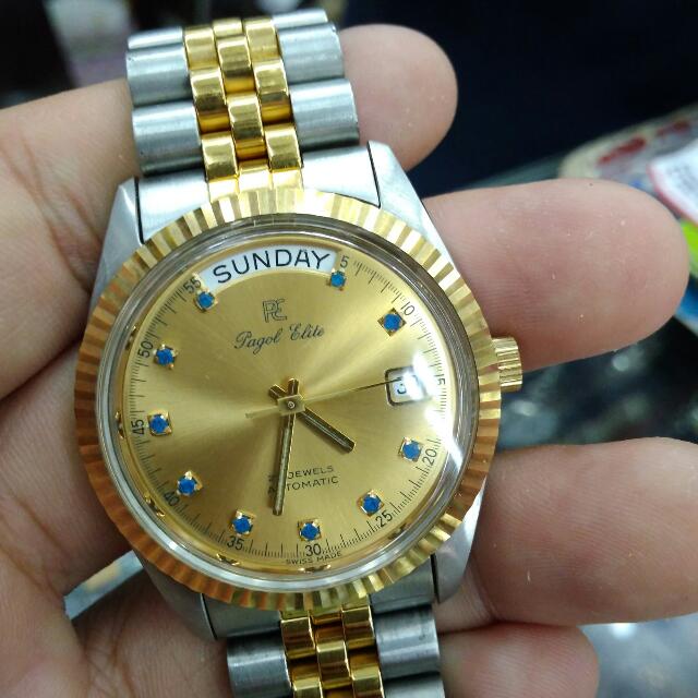 Vintage Pagol Elite Automatic Watch Nos Men s Fashion Watches Accessories Watches on Carousell