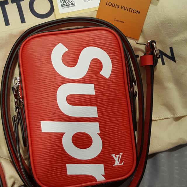 Louis Vuitton X Supreme Danube PM Red SHW, Luxury, Bags & Wallets on  Carousell