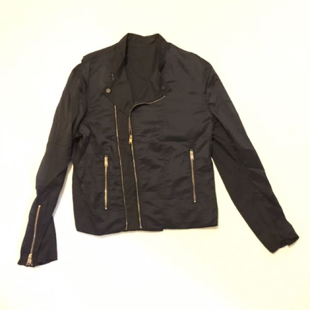 Balenciaga Biker Jacket Navy Men S Fashion Clothes On Carou Photo