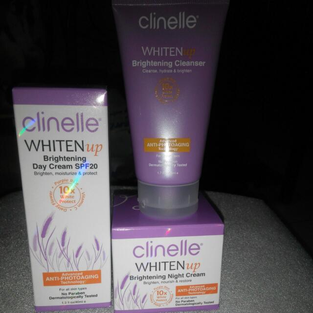 Clinelle Whiten Up Cleanser Day Cream And Night Cream Health Beauty Skin Bath Body On Carousell