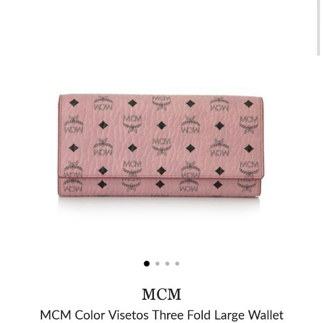 Pink MCM Long Wallet Brand New , Luxury, Bags & Wallets on Carousell