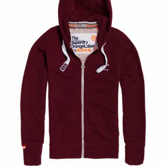 maroon superdry hoodie