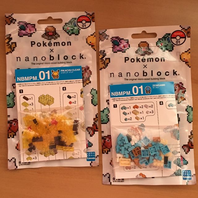 Pokemon Mini Nanoblock Blind Bag Series 1 Pikachu Clear And Squirtle Hobbies Toys Toys Games On Carousell