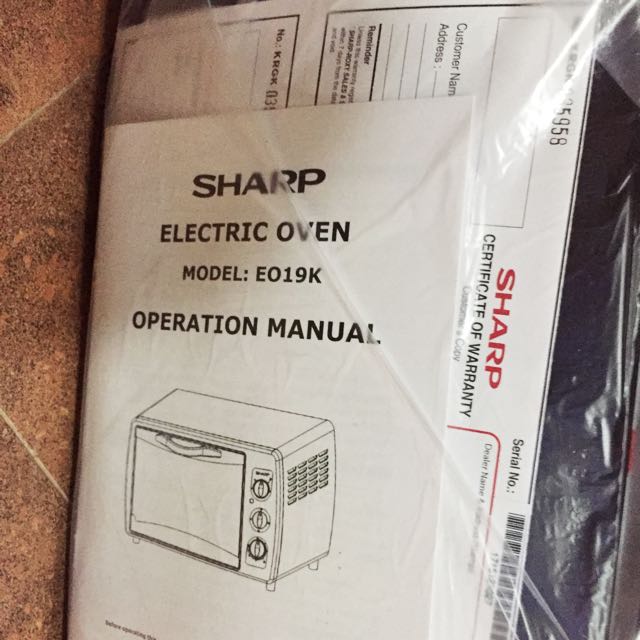 SHARP ELECTRIC OVEN E019K, TV & Home Appliances, Kitchen Appliances