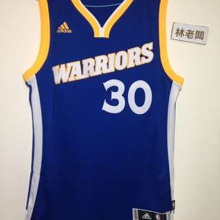 林老闆 Adidas NBA 愛迪達 金州勇士隊 Stephen Curry球衣 藍黃 BF0116