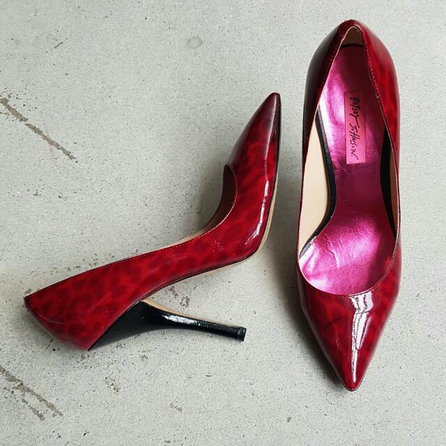 red cheetah print heels