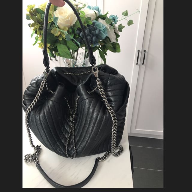 Chanel Large Chevron Chain Buckle Drawstring Bag Luxury Bags Wallets on Carousell