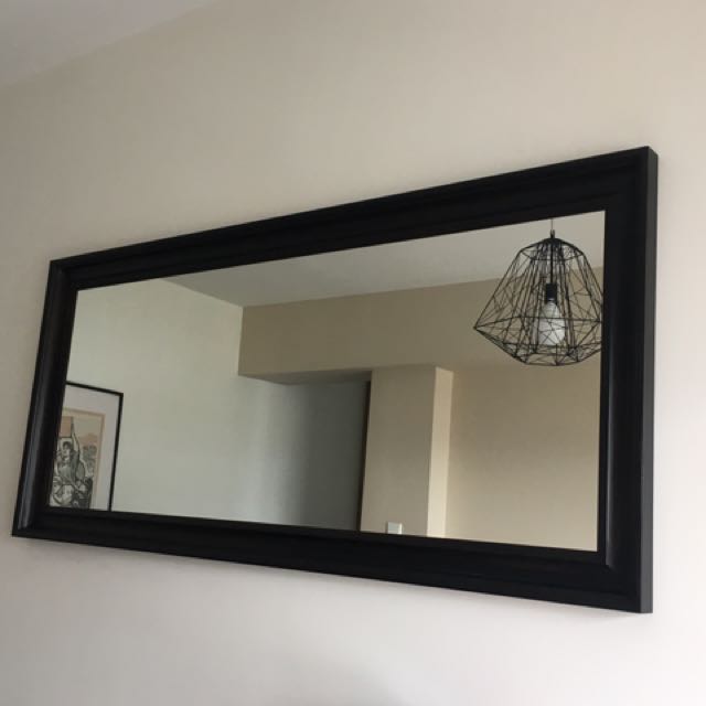 Ikea Hemnes Wooden Framed Mirror Black Brown Furniture Home - Black Framed Mirrors Ikea Ikea Hemnes Wooden Framed Mirror Black Brown Furniture Home - Black Framed Mirrors Ikea