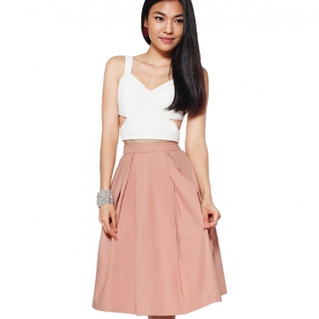 Bonito Shervin Midi Skirt In Nude Pink 