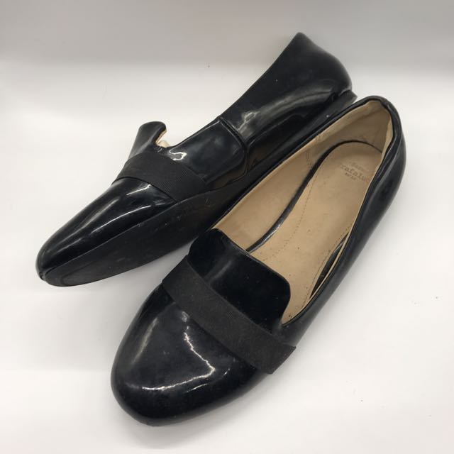 zara black patent shoes