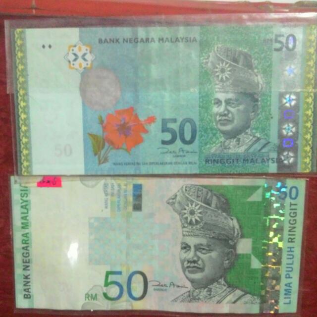 1set 2pcs Wang Kertas Rm50 T T Gabenor Bnm Zeti Akhtar Aziz No Siri 6888888 8884888 Antiques Currency On Carousell