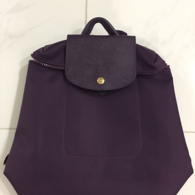 Purple longchamp hotsell backpack