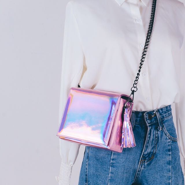 Generic Geometric Sling Bag Holographic Luminous Backpacks Reflective  Iridescent Casual Shoulder Bag Unisex @ Best Price Online | Jumia Egypt