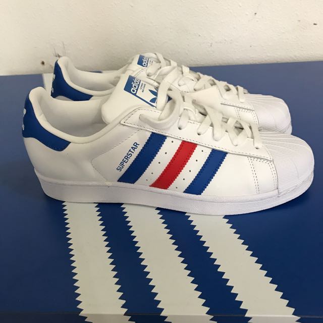 Adidas superstar red blue sale