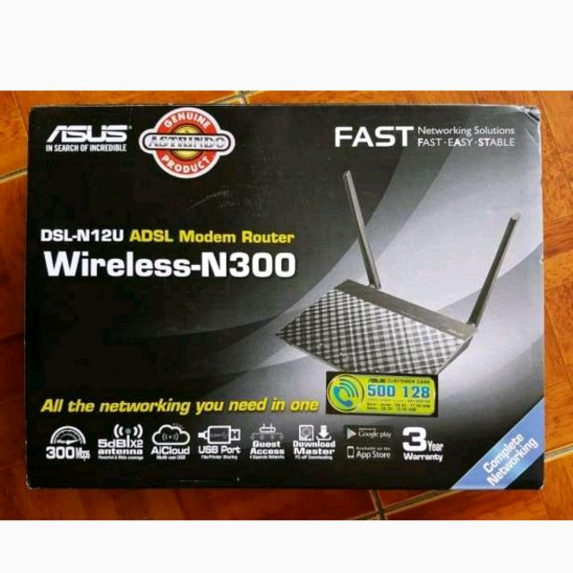 Asus Dsl N12u Wireless N300 Adsl Modem Router Elektronik Bagian Komputer Aksesoris Di Carousell