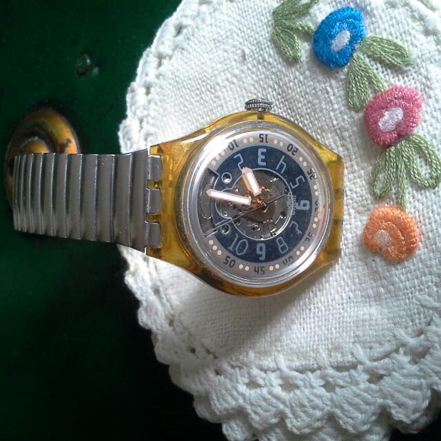 swatch skeleton automatic watch