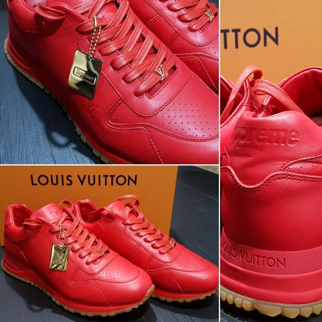 Louis vuitton outlet supreme shoes red