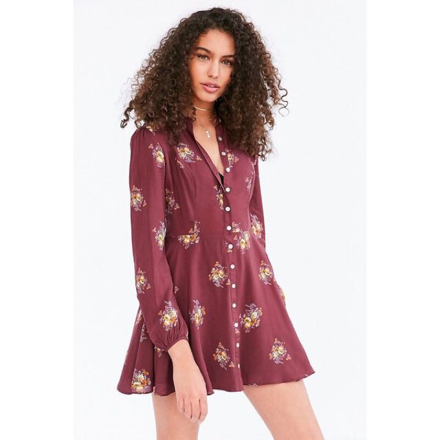 urban outfitters blue floral dress