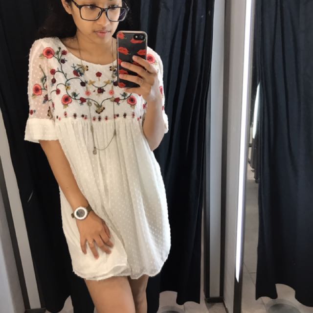 Zara embroidered playsuit on sale