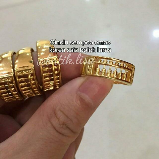  Cincin  Emas Korea  Sempoa Abacus Korean  Gold Rong Women 