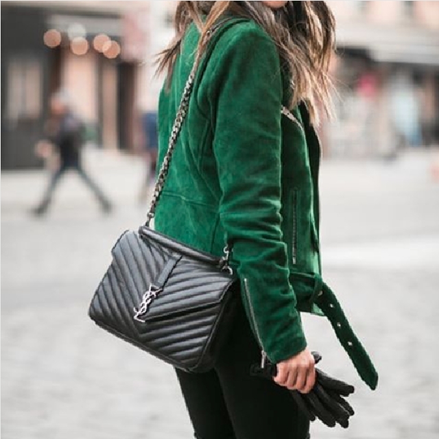 Authentic Saint Laurent College Large Gunmetal Matelasse Leather Shoulder Bag Women s Fashion Bags Wallets Shoulder Bags on Carousell