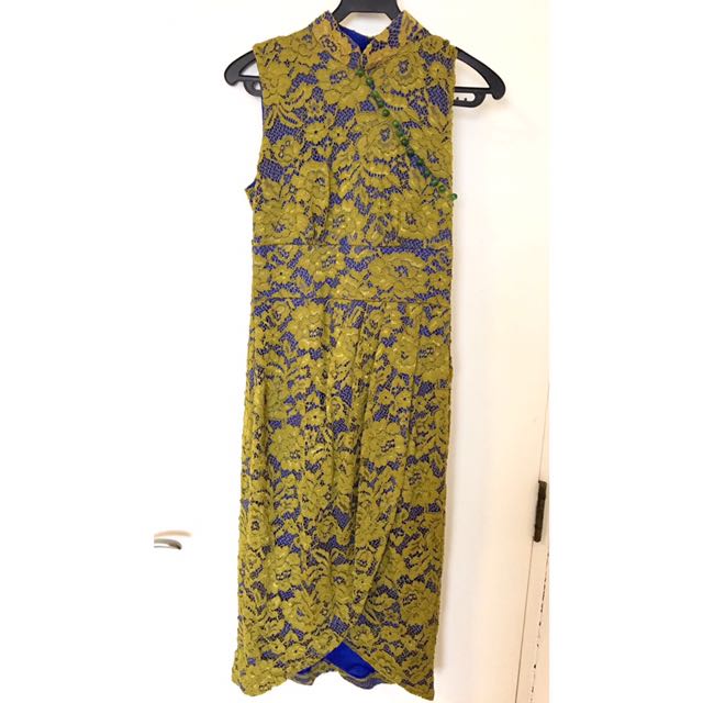 The Missing Piece Chartreuse Lace Cheongsam
