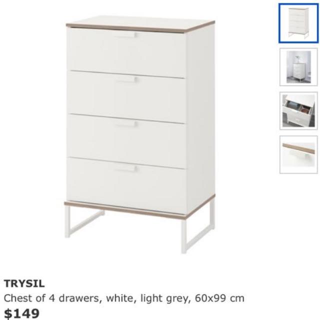Trysil Cabinet Of 4 Drawers Furniture Shelves Drawers On Carousell