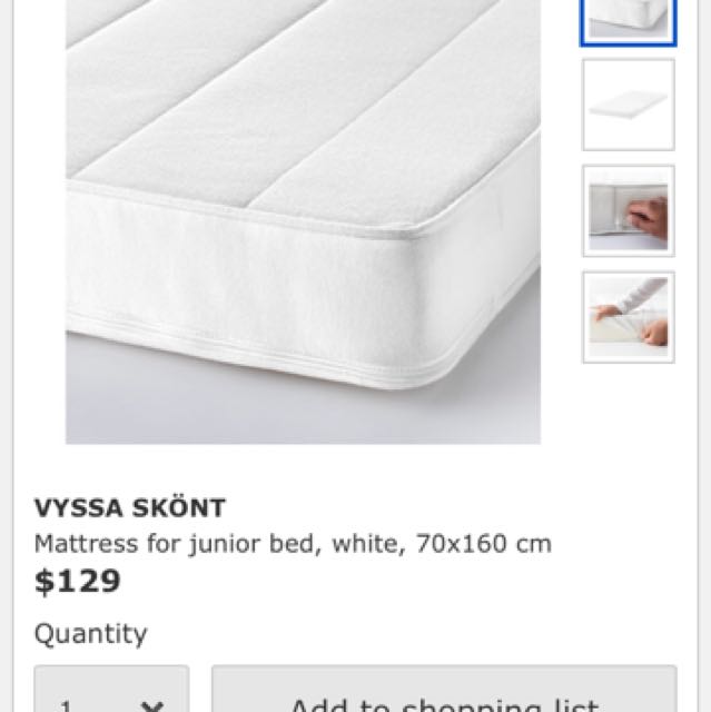 ikea vyssa mattress size