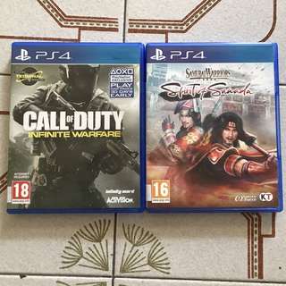 PS4 Games Call Of Duty Infinite Warfare R2 & Samurai Warriors Spirit of Sanada