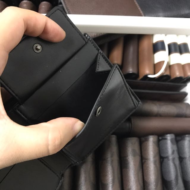 BNWT Authentic Coach Men's Coin Wallet In Signature Coated Canvas