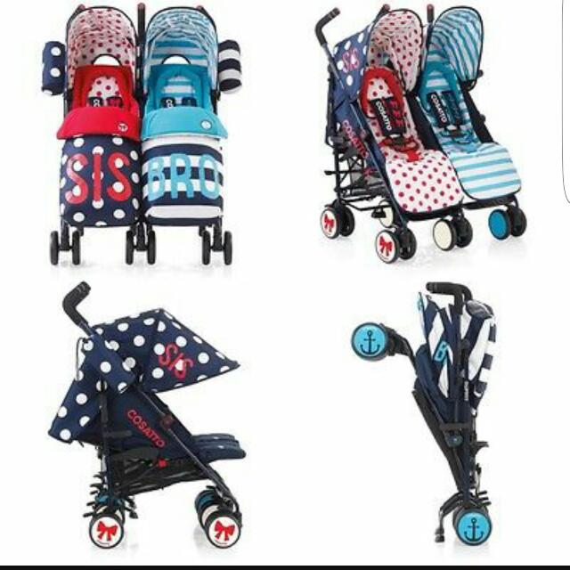 cosatto bro and sis double buggy