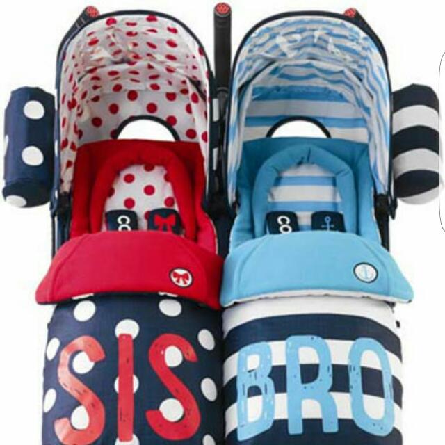 Cosatto Bro N Sis Twin Stroller Babies Kids Going Out