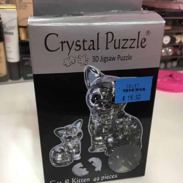 Crystal Puzzle Cat And Kitten Toys Games Bricks Figurines