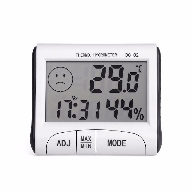 1pc Embedded Round Digital Thermometer Hygrometer For Reptile Pet