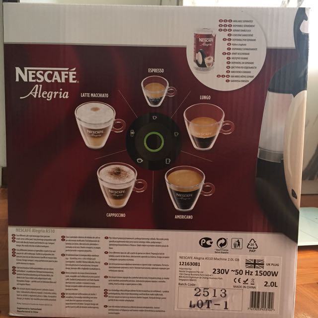 NESCAFE Alegria A510 Coffee Machine, TV & Home Appliances, Kitchen