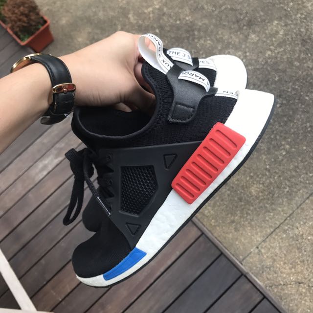 NMD XR1 PK Black (Red And Blue Colourway), Men's Fashion, Footwear, Sneakers on