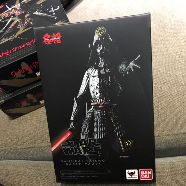 Samurai ironMan Mark3, Darth Vader, Spider-Man By TAMASHI NATIONS $120 each (Category: Toy Figures) located in Singapore. Submitted by limitedstuff (Listing ID 121147556, Image 1). Description: Samurai ironMan Mark3, Darth Vader, Spider-Man By TAMASHI NATIONS $120 each IronMan Mark 3 SOLD.
