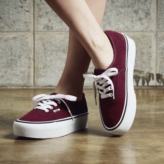 vans old skool platform red