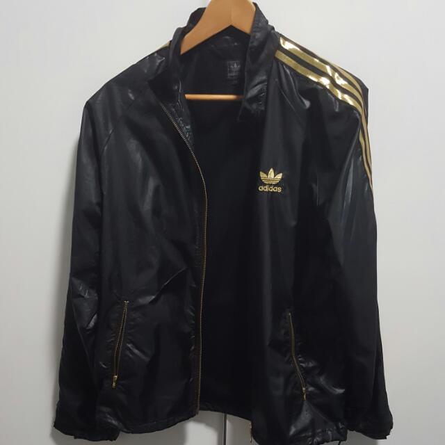 adidas windbreaker gold