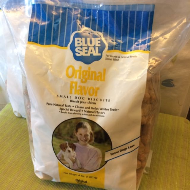 Blue seal dog biscuits top