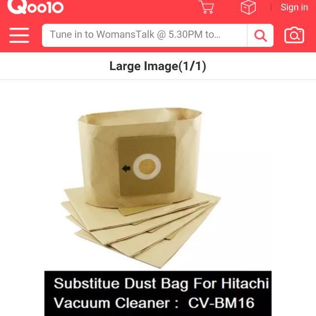 Hitachi CVBM16 Dust Bag, TV & Home Appliances, Vacuum Cleaner