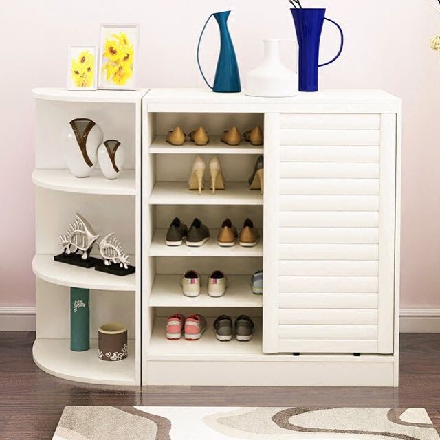 Sliding Door Shoe Rack Furniture Shelves Drawers On Carousell