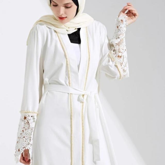 white open abaya