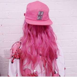 Lazy Oaf 正版 粉紅 潮流 嘻哈 帽 老帽