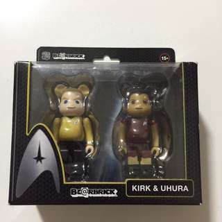 Bearbrick 100% Star Trek KIRK&UHURA, Hobbies & Toys, Toys & Games