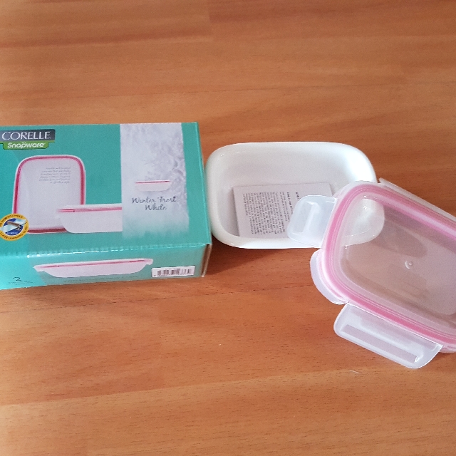 Corelle Snap Ware 200ml Rectangle Serve Store 2pc Set 1 Serve
