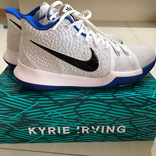 White and blue kyrie 3 online