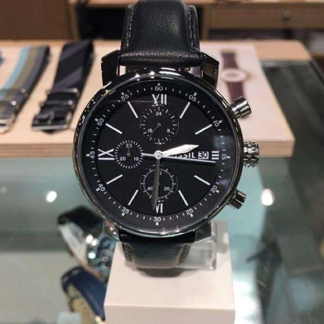 PO RHETT CHRONOGRAPH BLACK LEATHER WATCH Mobile Phones Gadgets