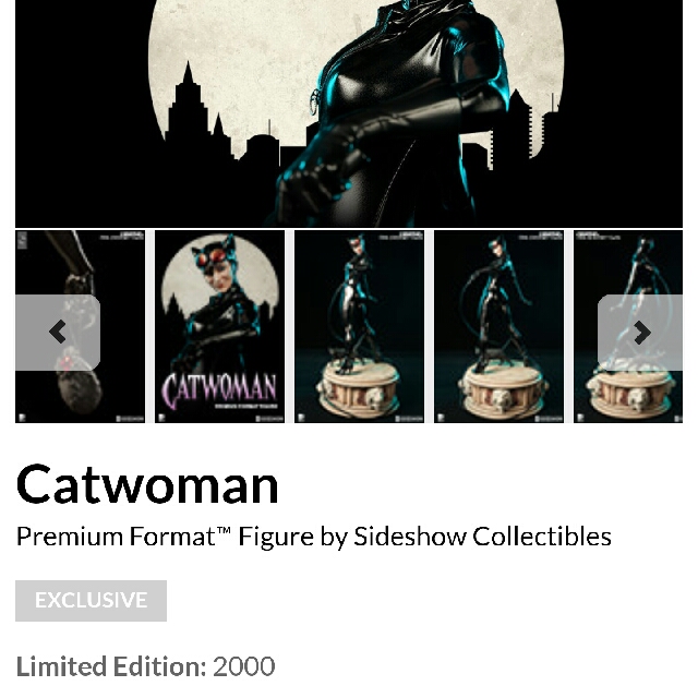 SIDESHOW EXCLUSIVE CATWOMAN PREMIUM FORMAT FIGURE; FREE SELFCOLLECTION