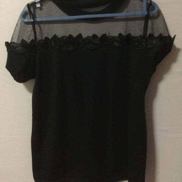 tight fitting black shirt